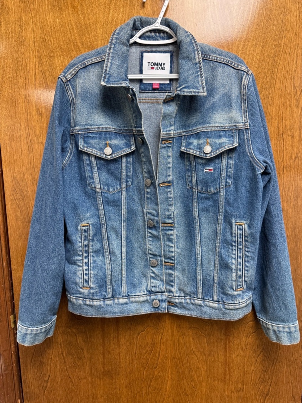 Tommy Hilfiger Medium Vintage Wash - Denim Jacket with Logo Embroidery